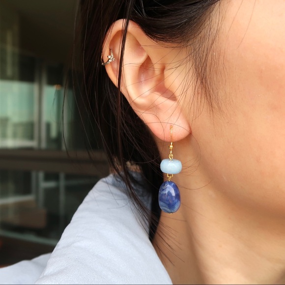Handmade Marble Stone Drop Earring - Picture 7 of 8